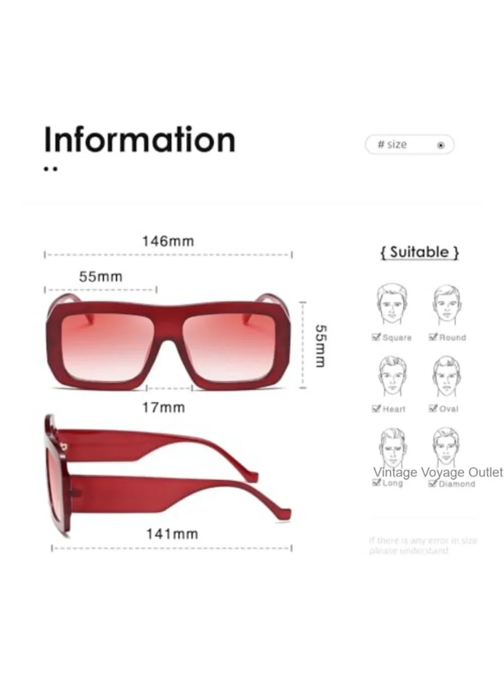 Oversized Square Sunglasses Retro UV400 Protection Polarized Metal Frame